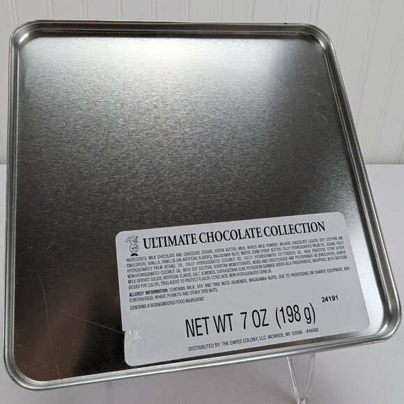 The Swiss Colony Metal Tin Lot of 2 Red Gold Santa Mouse Christmas Square Empty - Picture 4 of 16